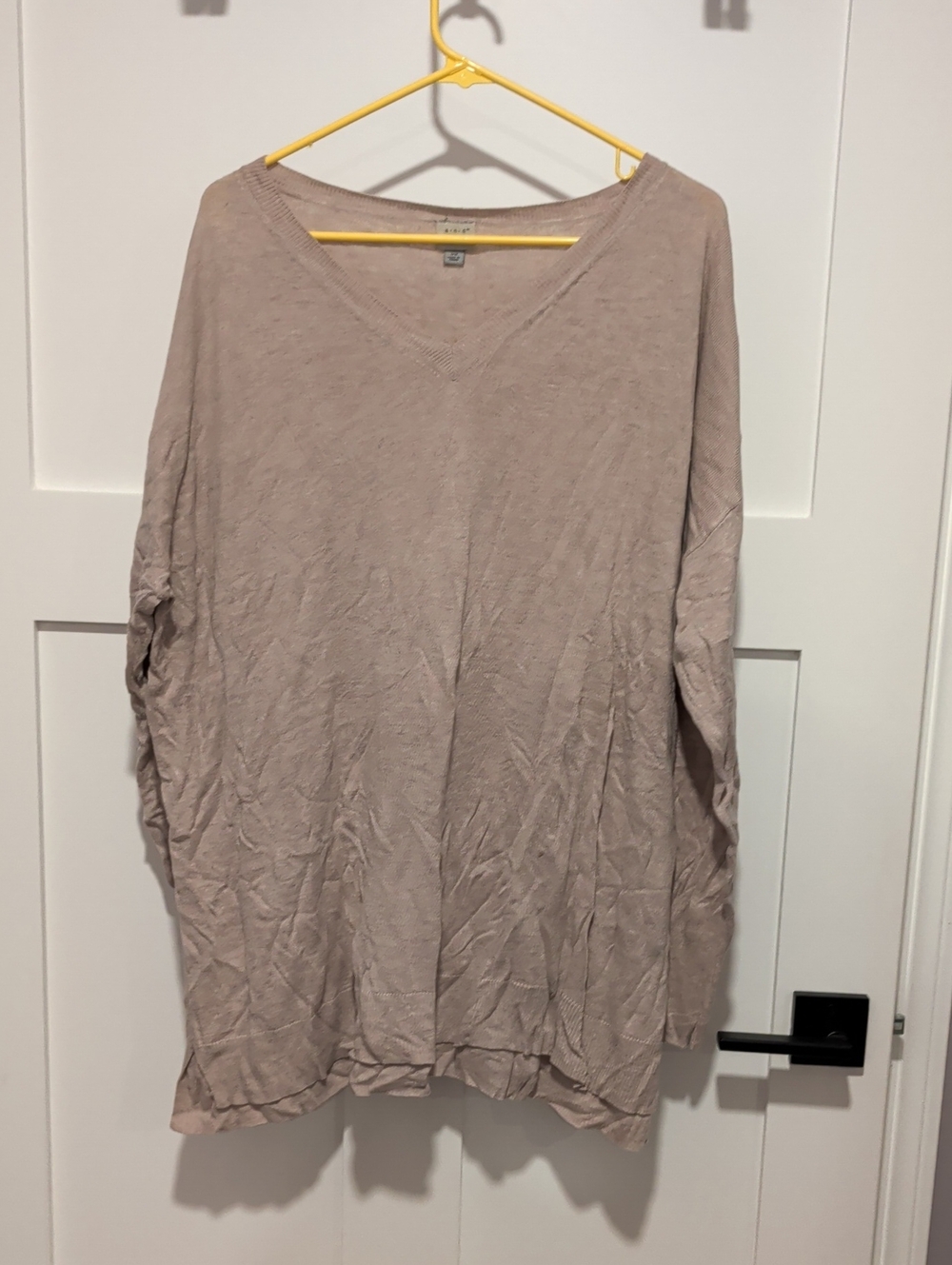 a new day Tan V-Neck Long Sleeve Top